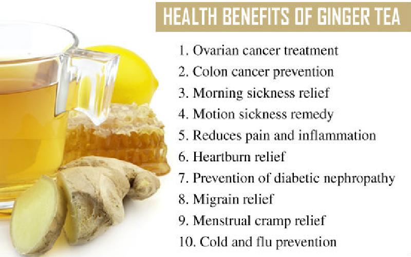 Health Benefits of Ginger Tea; How Drinking Ginger Tea Benefits Skin, Hair and Overall Health